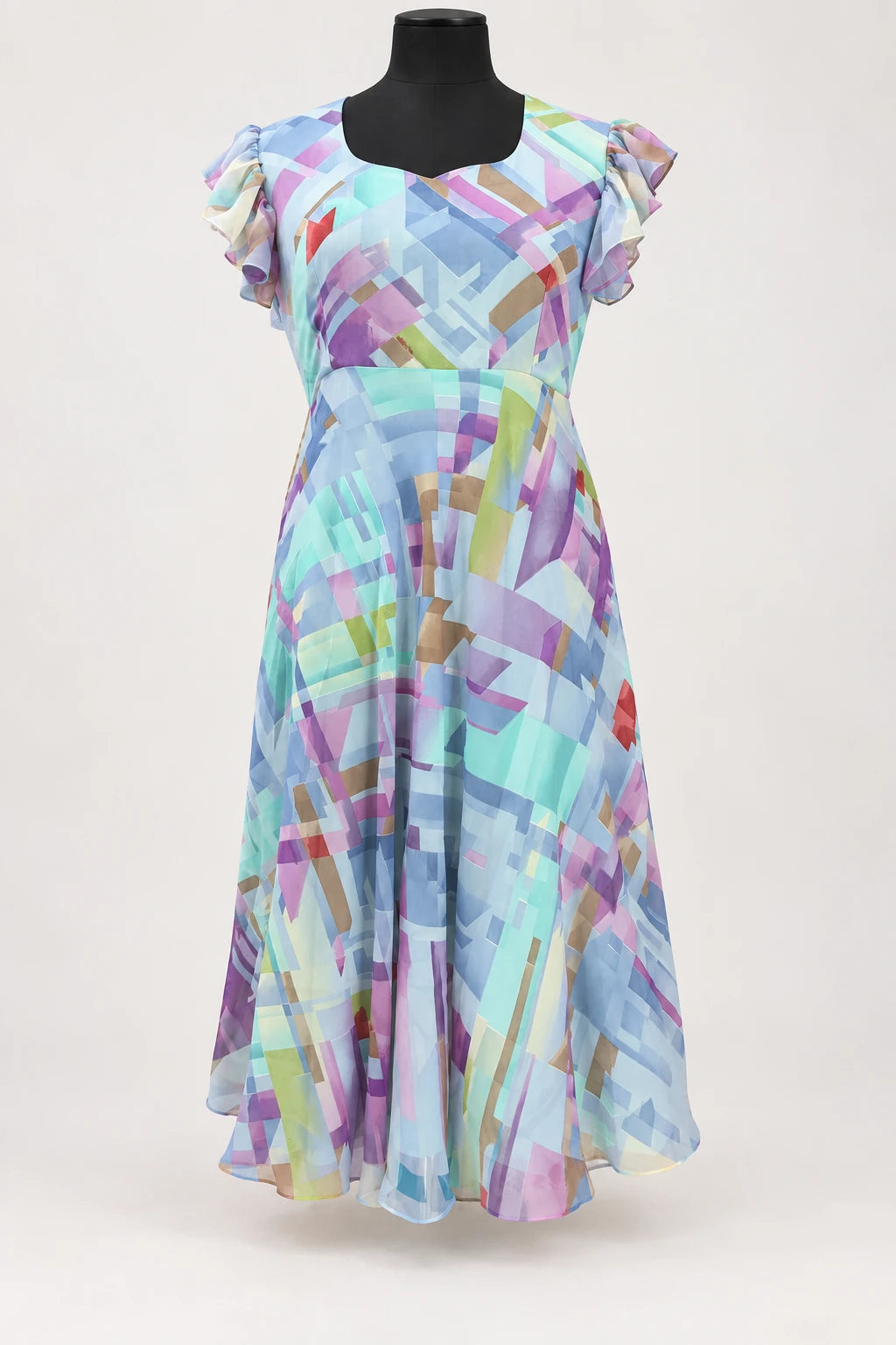 Suhani — Pastel Patchwork Dress, retouched garment front view on a clean background