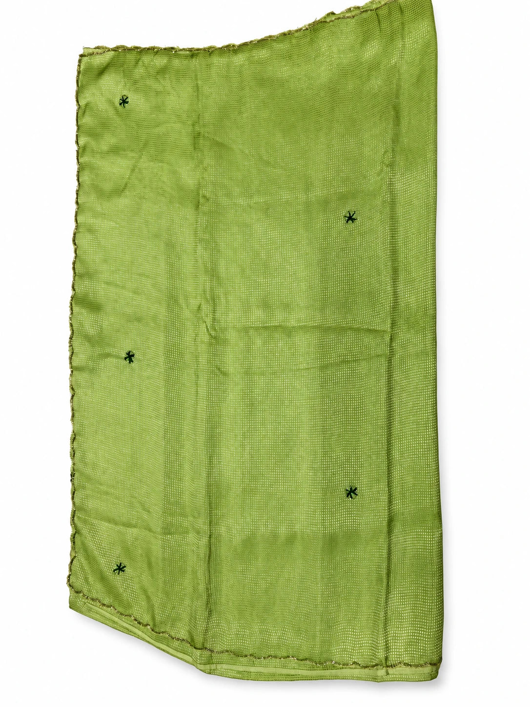 Pavitra — Lime Minimal Motif Saree, retouched garment view 1 on a clean background