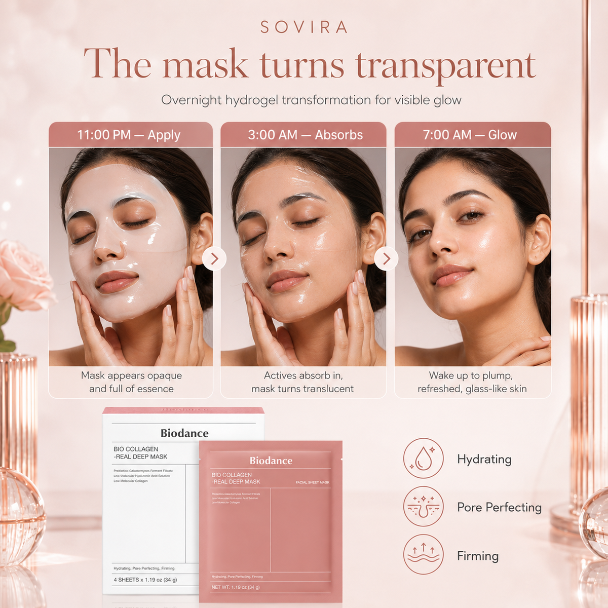 Bio-Collagen hydrogel mask texture