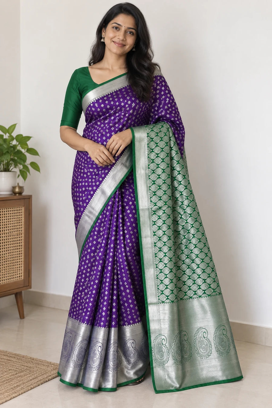 Vaidehi — Purple & Emerald Saree