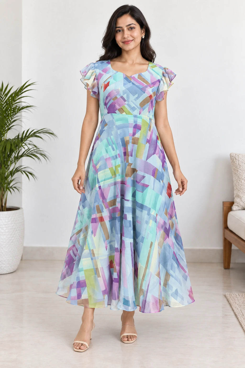 Suhani — Pastel Patchwork Dress, model-worn styled look