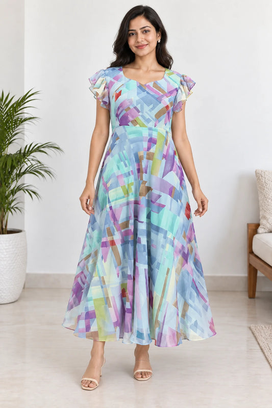 Suhani — Pastel Patchwork Dress, model-worn styled look