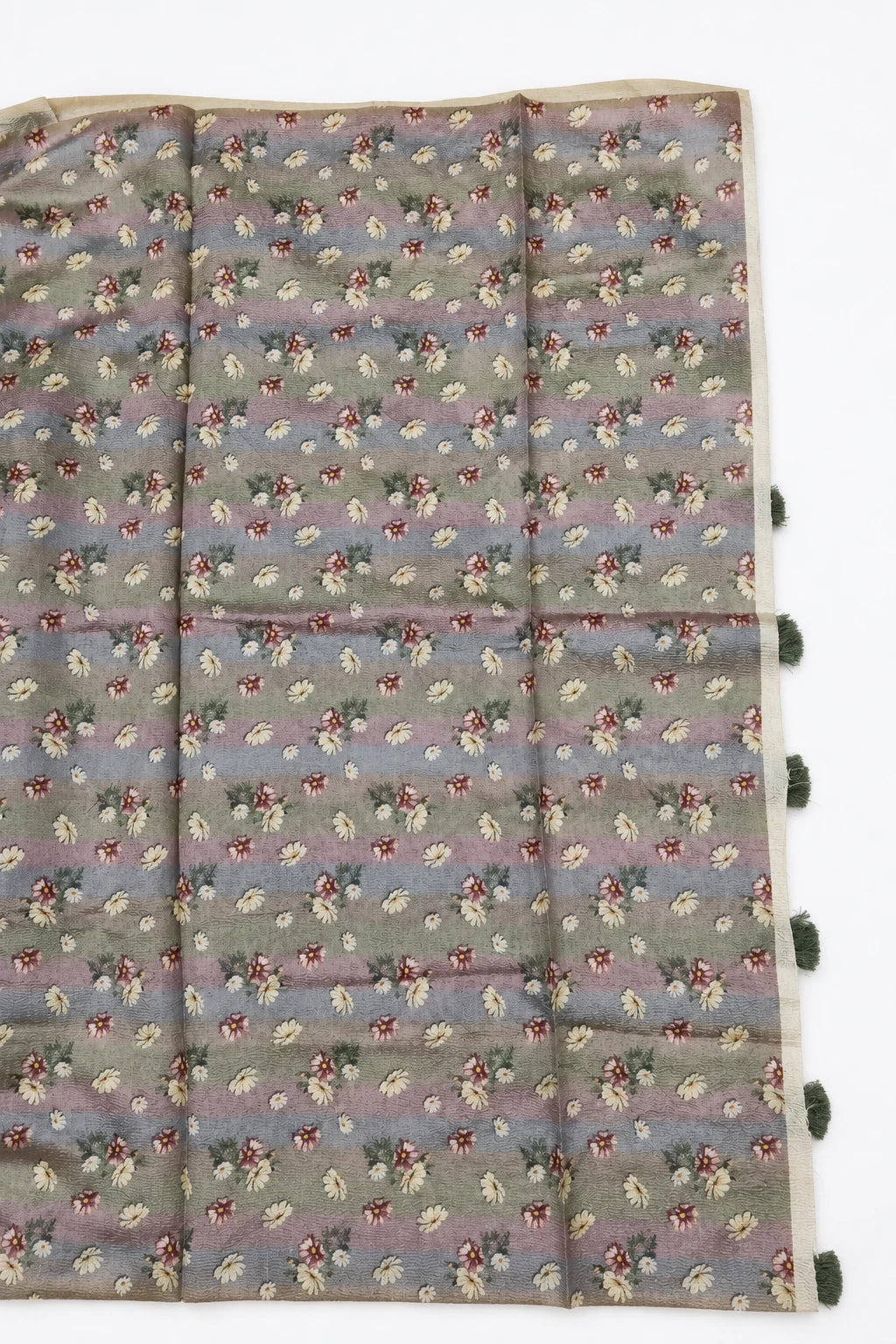 Ruhani — Grey Mauve Wildflower Saree, retouched small floral contrast on a clean background