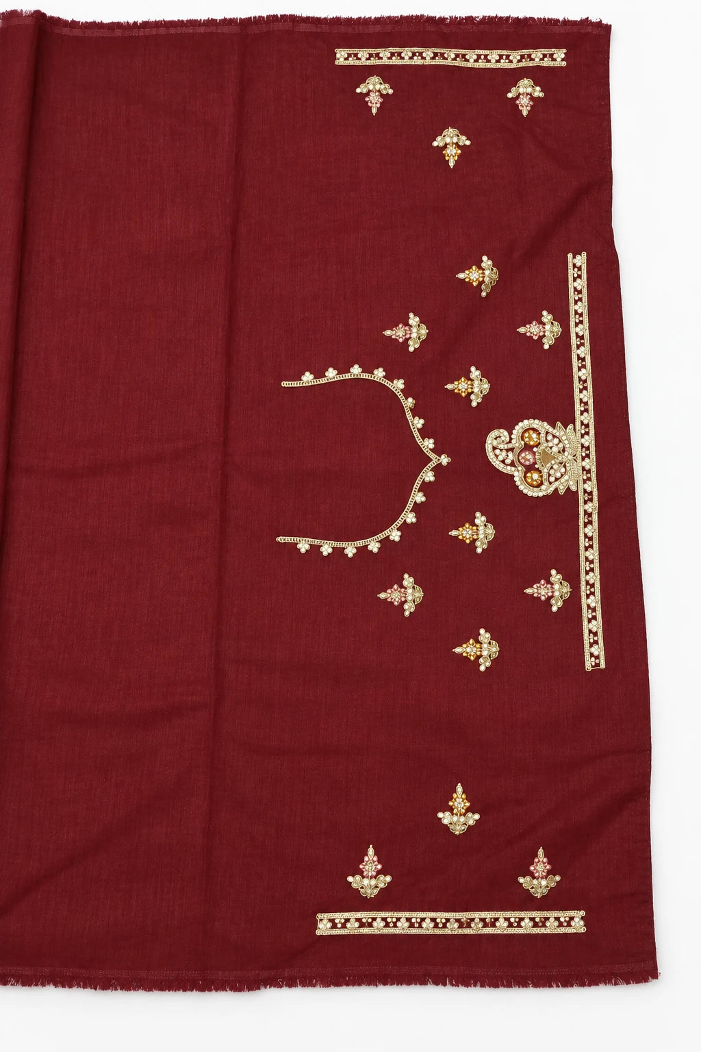 Srishti — Slate Lilac Ornate Border Saree, retouched coordinating fabric on a clean background