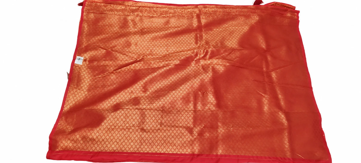 Aadhira — Gold Rust Rose Saree, retouched garment detail 2 on a clean background
