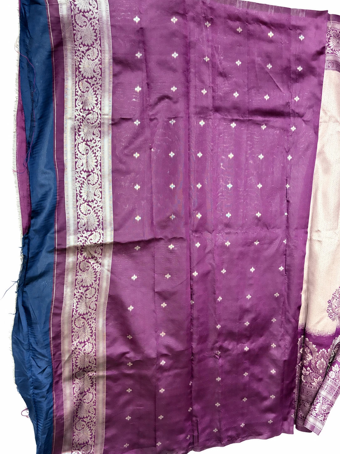 Lasya — Pearl Plum Ornamental Saree, retouched garment detail 2 on a clean background