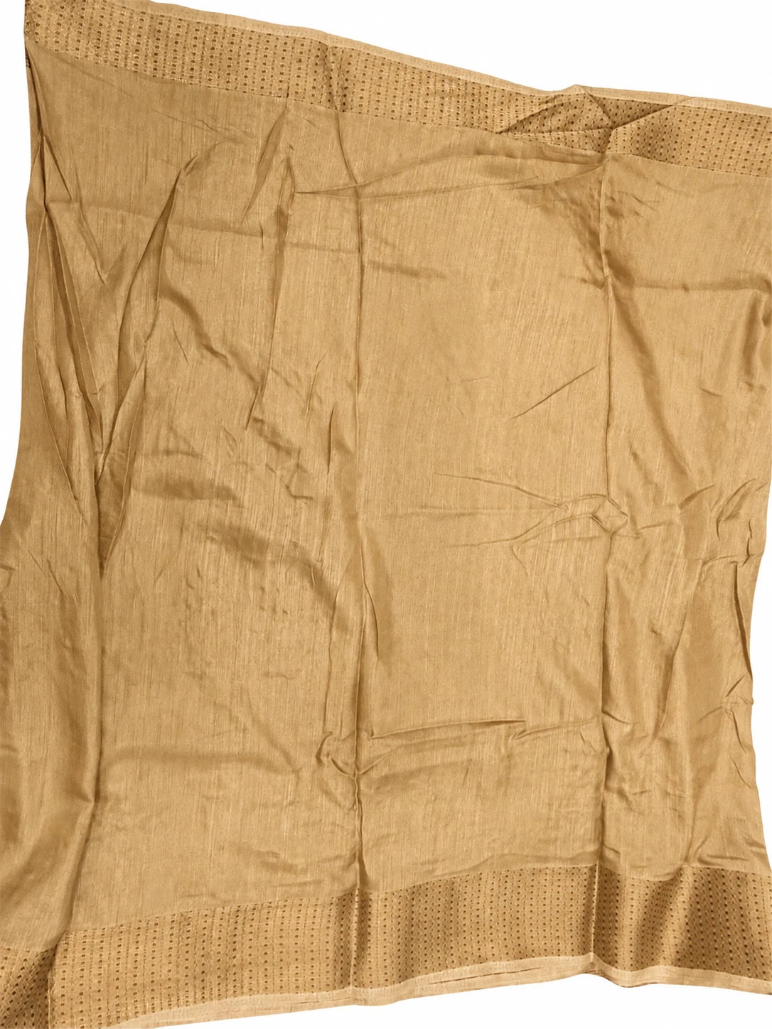 Lekha — Sand Gold Sprig Saree, retouched garment detail 2 on a clean background