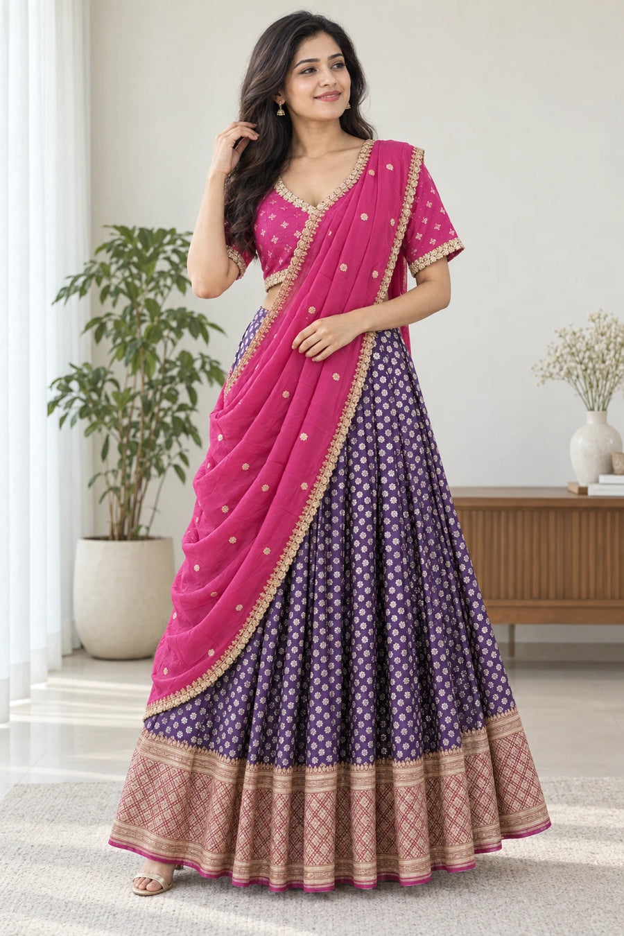 Tarunika — Purple Magenta Lehenga Set