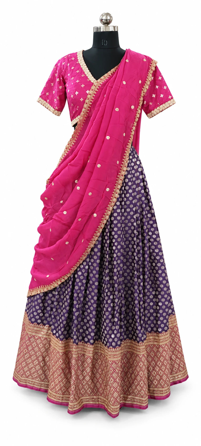 Tarunika — Purple Magenta Lehenga Set, retouched garment view 1 on a clean background