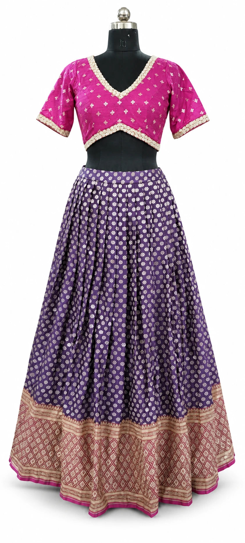 Tarunika — Purple Magenta Lehenga Set, retouched garment view 3 on a clean background