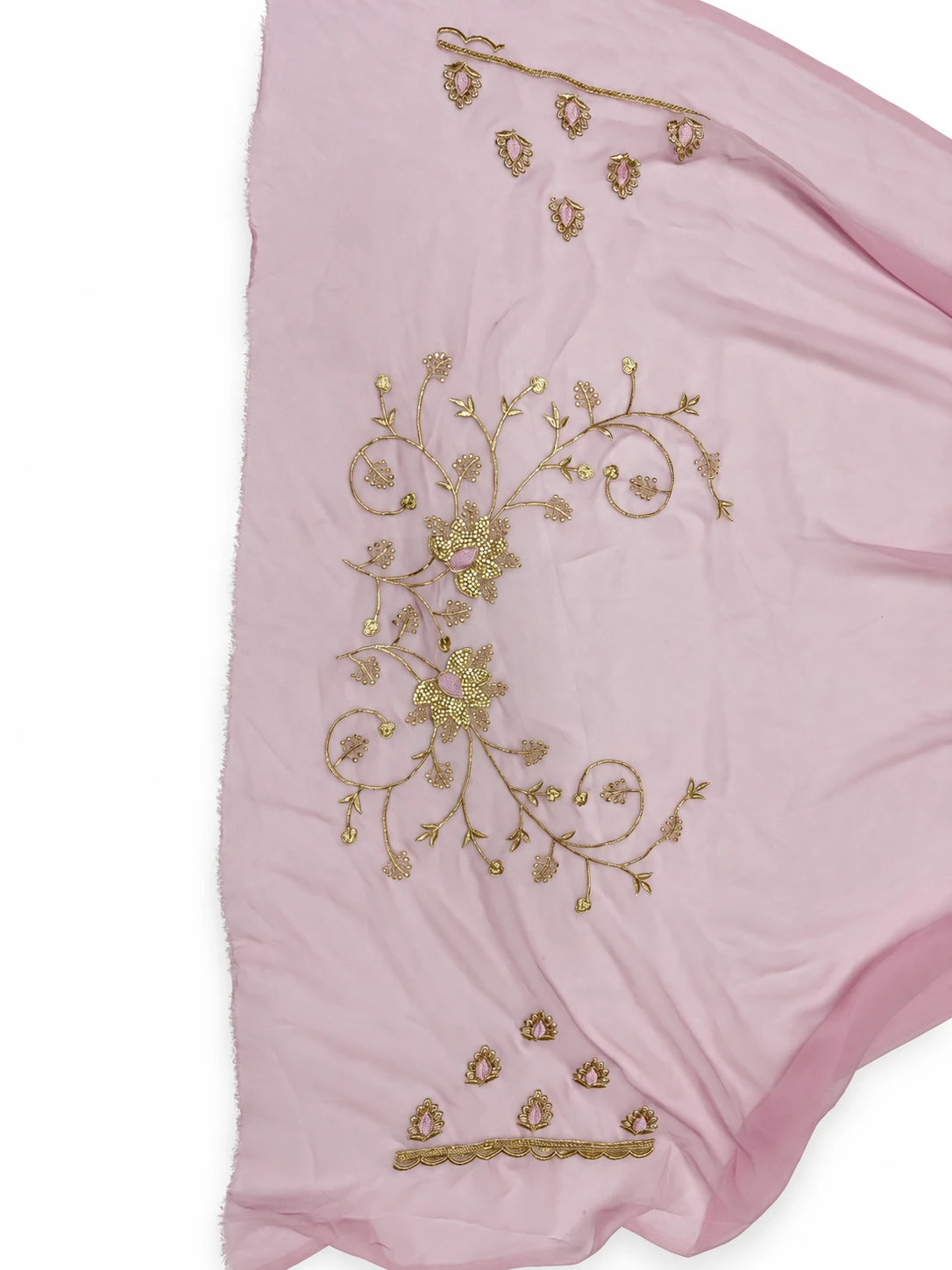 Suchitra — Lilac Floral Scallop Saree, retouched garment view 2 on a clean background